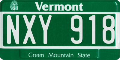 VT license plate NXY918