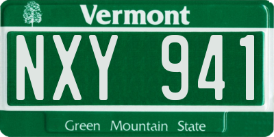 VT license plate NXY941