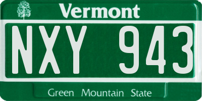 VT license plate NXY943
