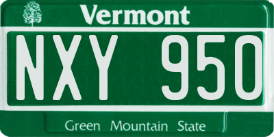VT license plate NXY950