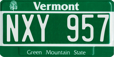 VT license plate NXY957