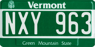 VT license plate NXY963