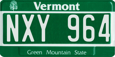 VT license plate NXY964