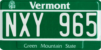 VT license plate NXY965