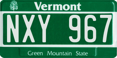VT license plate NXY967