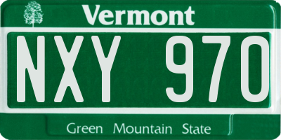 VT license plate NXY970