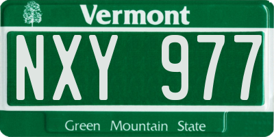 VT license plate NXY977