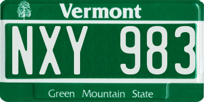 VT license plate NXY983