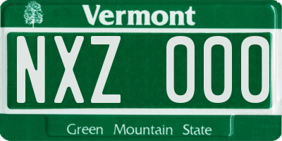 VT license plate NXZ000