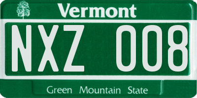 VT license plate NXZ008