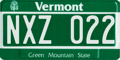VT license plate NXZ022
