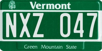 VT license plate NXZ047
