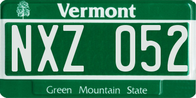 VT license plate NXZ052
