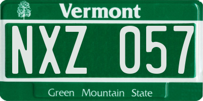 VT license plate NXZ057
