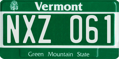 VT license plate NXZ061