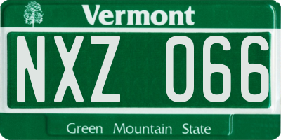VT license plate NXZ066