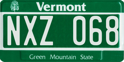 VT license plate NXZ068