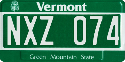 VT license plate NXZ074
