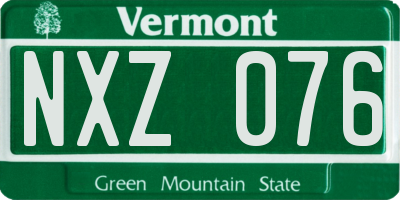 VT license plate NXZ076