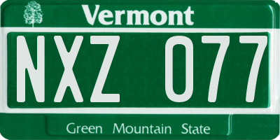 VT license plate NXZ077
