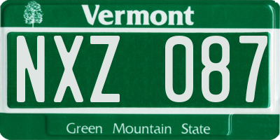 VT license plate NXZ087