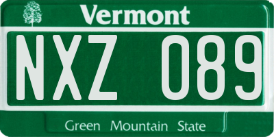VT license plate NXZ089