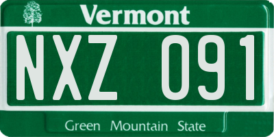 VT license plate NXZ091