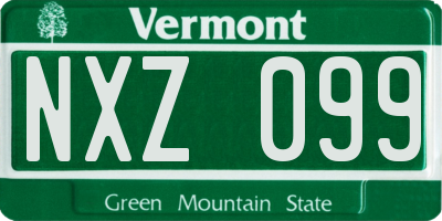 VT license plate NXZ099