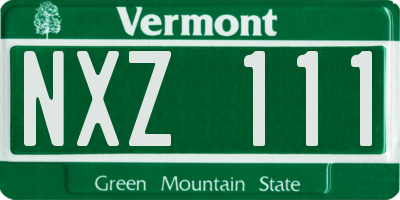 VT license plate NXZ111