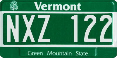 VT license plate NXZ122