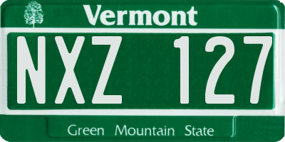VT license plate NXZ127