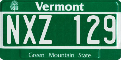 VT license plate NXZ129