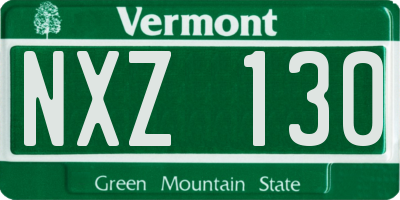 VT license plate NXZ130