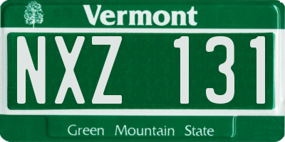VT license plate NXZ131