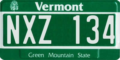 VT license plate NXZ134
