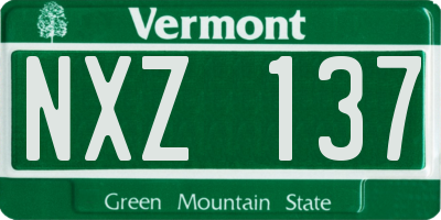 VT license plate NXZ137