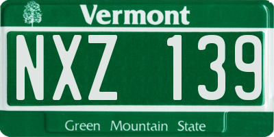 VT license plate NXZ139