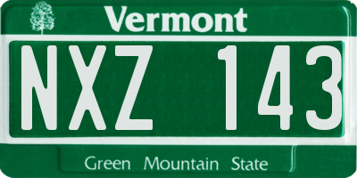 VT license plate NXZ143
