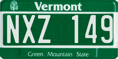 VT license plate NXZ149
