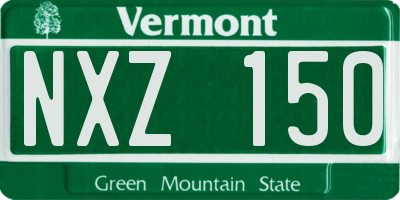 VT license plate NXZ150