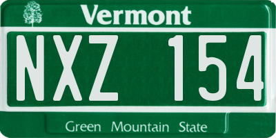 VT license plate NXZ154