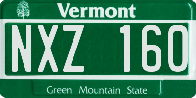 VT license plate NXZ160