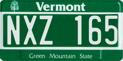 VT license plate NXZ165
