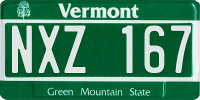 VT license plate NXZ167