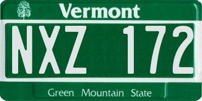 VT license plate NXZ172