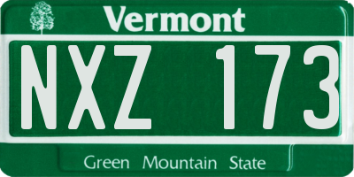 VT license plate NXZ173