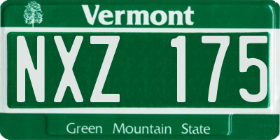 VT license plate NXZ175