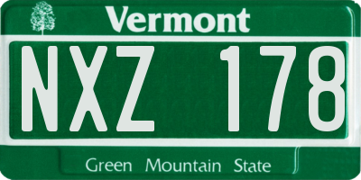 VT license plate NXZ178