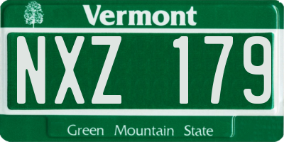 VT license plate NXZ179