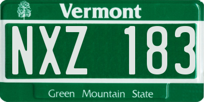 VT license plate NXZ183